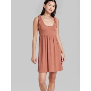Wild Fable Babydoll Dress L Women's Sleeveless Tie Strap Scoop Neck Coquette